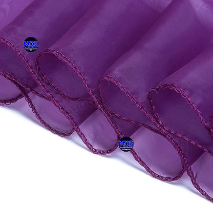 MDS Pack of 50 PCS Organza Chair Sashes Wider Dining Chair Bows Ribbon Tie Back for Wedding Party Birthday Bridal Shower Reception Event Banquet Home Chair Cover Decoration - Dark Purple