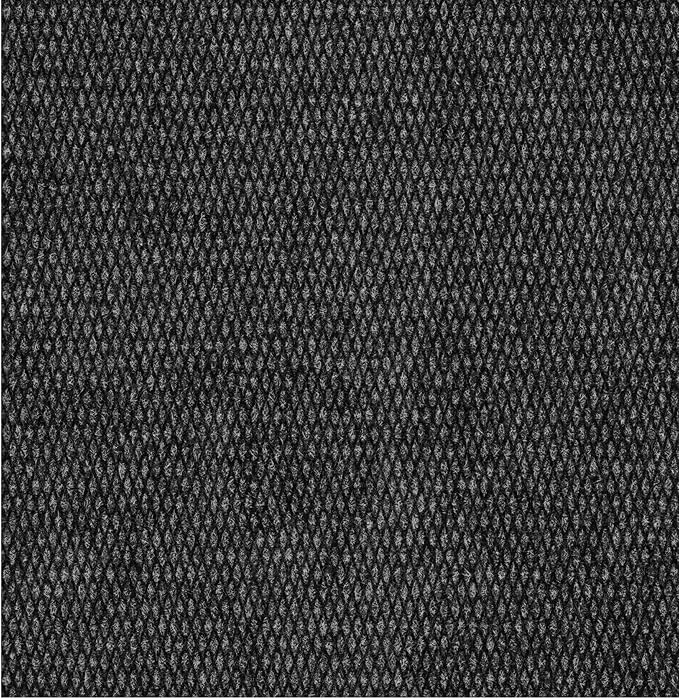 Ottomanson Commercial Scrape Rib Entry Mat – Heavy Duty Ribbed Floor Mat for High Traffic – Non Slip Rubber Back, Waterproof – Indoor Outdoor Use for Offices, Schools, Lobbies, 2' x 45', Black