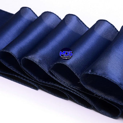 MDS Pack of 25 PCS Satin Chair Sashes Charmeuse Sateen Dining Chair Bows Ribbon Ties Back Sash for Wedding Party Birthday Home Hotel Restaurant Banquet Decoration (7 x 108 Inch, Navy Blue)