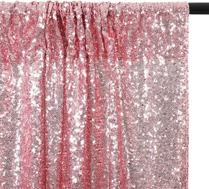 Poise3EHome Fuchsia Pink Sequin Backdrop,8FT x 10FT Sequin Photography Backdrop Curtain for Party Decoration
