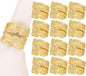 Gold Napkin Rings, Napkin Ring Set of 12, Napkin Holders for Dining Table Settings Thanksgiving Metal Serviette Ring Rustic Table Décor for Weddings, Parties, and Everyday Use 1.5" Ring - CLEENTABLE
