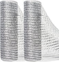 Ribbli 2 Rolls Silver Mesh Ribbon,10 inch x 30 feet(10Yard) Each Roll,Metallic Lt.Silver with Wide Silver Foil,Valentine's Day Ribbon for Wreath Swags and Decorating