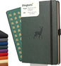 Dingbats A5 Wildlife Notebook Journal Hardcover, Cream 100gsm Ink-Proof Paper, 6.1 x 8.5 inches, 192 pages (Green Deer, Squared)