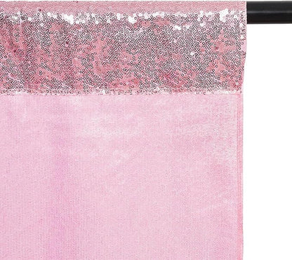 Poise3EHome 8Ft x 8Ft Fuchsia Pink Sequin Backdrop, Glitter Thick Satin Sequin Background Drapes, Sparkly Opaque Photography Curtain Backdrop for Wedding Party Holiday Festival Decor