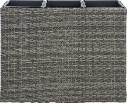 SAFAVIEH Outdoor Collection Rita Grey/Brown Woven Rectangular Flower Rack