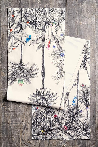 Maison d' Hermine Table Runner 100% Cotton Single Layer Table Runners 90 inches Long for Thanksgiving Christmas Decorations Home Kitchen Dining Party Wedding (Amazonia, 14.5" x 90")