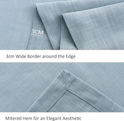 maxmill Lux Faux Linen Tablecloth with Slubby Yarn Textured Weaves Wrinkle Resistant Anti-Shrink Soft Table Cloth for Kitchen Dining Restaurant Tabletop Rectangle 60 x 120 Inch Slate Blue
