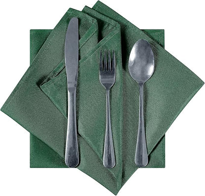 Cloth Napkins 17x17 inch Washable Polyester Dinner Napkins Soft Table Napkins for Wedding Party Dining Banquet(Hunter,100PCS)