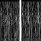 2 Pack 2025 Graduation Party Decorations, 3.28 FT x 7.05 FT Black Backdrop, Metallic Graduation Photo Backdrop Fringe Curtains Tinsel Backdrop Foil Streamer, Grad Party Supplies Photo Booth Props