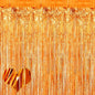 4 Pack Orange Fringe Curtain Backdrop, 3.2Ft x 6.6Ft Metallic Tinsel Foil Fringe Streamers Background for Photo Booth Birthday Wedding Baby Shower Carnival Easter Mother’s Day Party Decorations