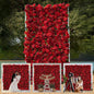 Artificial Flower Wall Panels, Luxury 5D Silk Red Rose Backdrop Decor for Wedding Celebrations, Festive Party and Home Decorating, Quick Assembly and Storage, both Eco ＆ Pet Friendly, 4ft*8ft.
