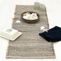 Chardin home Natural Jute Table Runner 13x48 Inch – Vintage Boho Rustic Table Decor – Handwoven Table Runner in Natural Jute and Black – Farmhouse Dining or Console Table Accent