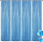 Blue Sequin Backdrop Curtain 4 Pieces 2FTx8FT Glitter Photography Backdrop for Party Wedding Birthday Christmas Decorations