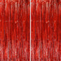 2 Pack Red Foil Fringe Backdrop Curtains, Tinsel Streamers Birthday Party Decorations, Fringe Backdrop for Graduation, Baby Shower, Gender Reveal, Disco Party