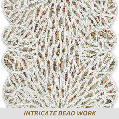 Handmade Beaded Table Runner, 13x36 Inches Lightweight Decorative Table Runner, Perfect for Dining/Wedding/Party/Everyday Use & Easy to Clean, Elegant Beaded Runner (Multi) - CLEENTABLE