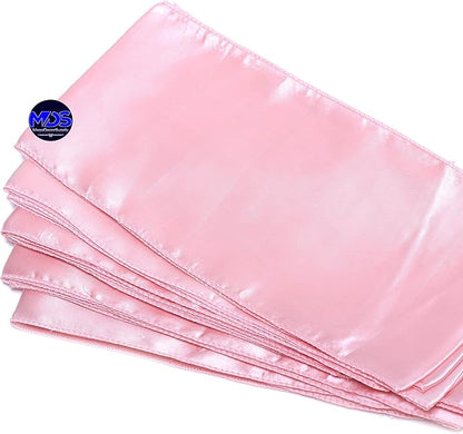 MDS Pack of 75 PCS Satin Chair Sashes Charmeuse Sateen Dining Chair Bows Ribbon Ties Back Sash for Wedding Party Birthday Home Hotel Restaurant Banquet Decoration (7 x 108 Inch, Blush Pink)