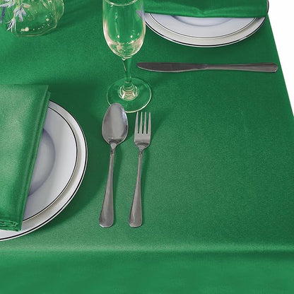 108 inch Round Tablecloth Washable Polyester Table Cloth Decorative Table Cover for Wedding Party Dining Banquet（108 inch,Emerald）