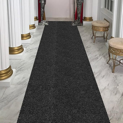 Ottomanson Commercial Scrape Rib Entry Mat – Heavy Duty Ribbed Floor Mat for High Traffic – Non Slip Rubber Back, Waterproof – Indoor Outdoor Use for Offices, Schools, Lobbies, 2'7" x 41', Black