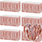 6 Pack 29x108 Inch Rose Gold Wave Foil Fringe Table Skirts Metallic Banner for Tinsel Streamer Garland Backdrop for Parade Floats Mother's, Graduate, Mardi Gras, Birthday, Wedding Party Decorations