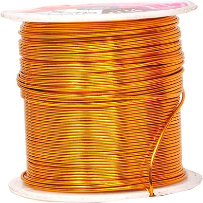 Mandala Crafts 20 Gauge Anodized Aluminum Craft Wire for Jewelry Making - 450 FT Colored Flexible Silver Copper Purple Gold Brown Red Wire - Bendable for Bonsai Armature Crafting Sculpting