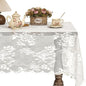 Jayla White Lace Tablecloth for Rectangular Tables, Vintage Style Wedding Table Cloths for Reception, Baby Shower, Birthday Party, Formal Dining, Dinner Parties 54 X 54 Inches