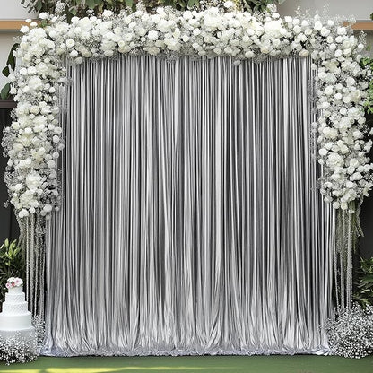 30x10 ft Wrinkle Free Black Silver Sequin Backdrop Curtain for Parties,Thick Not Fall Glitter Wedding Backdrop Drapes,6 Panels 5x10ft Shimmer Photo Back Drop Cloth for Birthday Photography Background