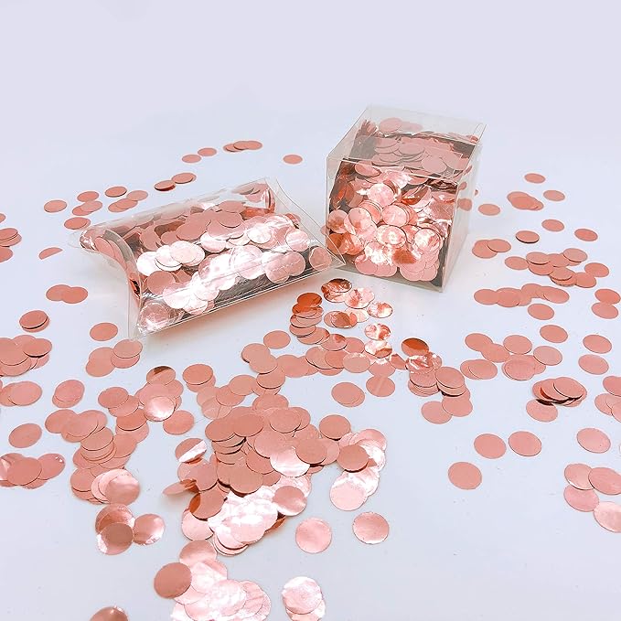 Rose-Gold Foil Metallic Round Table Scatter Dots Mylar Table Confetti Wedding Bridal Shower Engagement Baby Shower Birthday Party Decorations, 60g