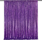 Purple Sequin Backdrop 8ft x 8ft Glitter Party Backdrop Curtains Glitter Background for Baby Shower Wedding Decorations