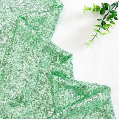 Eternal Beauty Mint Green Table Runner for Wedding, 2PCS-12x108 Sequin Table Runner Decorations for Birthday Parties, Banquets, Graduations,Christmas