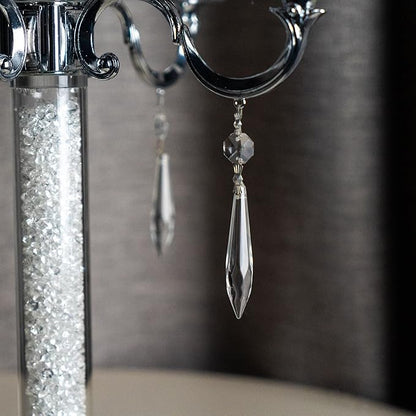 HDCRYSTALGIFTS 20Pcs Chandelier Icicle Crystal Prisms with Bead Crystals Lighting Lamp Replacement Parts (63mm, Clear)