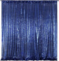 Poise3EHome Blue Sequin Backdrop,10FT x 10FT Sequin Photography Backdrop Curtain for Party Decoration, Navy Blue