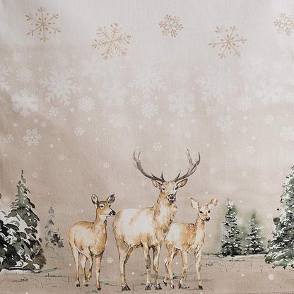 Maison d' Hermine Table Runner 100% Cotton Single Layer Table Runners 48 inches Long for Thanksgiving Christmas Decorations Home Kitchen Dining Party Wedding (Deer in The Woods, 14.5" x 48")