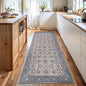 Bloom Rugs Washable Non-Slip 7 ft Runner - Teal/Blue/Beige Traditional Oriental Runner for Entryway, Hallway, Bathroom, and Kitchen - Exact Size: 2.5' x 7'