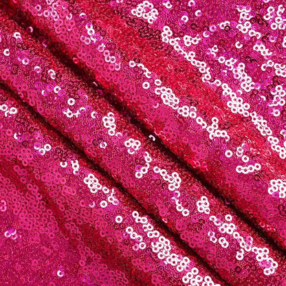Eternal Beauty Hot Pink Sequin Backdrop, 6x8 Ft Glitter Background Curtains for Shimmer Photography Party Wedding Birthday Back Drop Decor