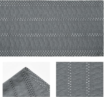 Artoid Mode Dark Grey Farmhouse Woven Rustic Hollow Table Runner, Seasonal Holiday Hollow Kitchen Dining Table Decoration for Home Party Decor 12x60 Inch