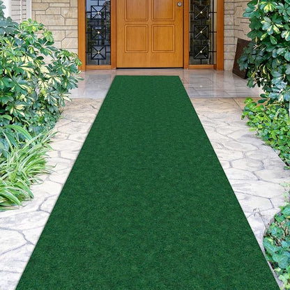 Ottomanson 2' x 19' Hallway Runner with Scraper Pile Extra Durable Non-Slip Rug Mat for Indoor & Outdoor Use - Ideal for Kitchen, Entryway, Patio & Garage - High-Traffic Carpet, Green