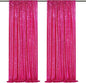 Hot Pink Sequin Backdrop 2 Panels 2FTx8FT Photo Backdrop Curtains Glitter Background for Wedding Party Stage Decorations