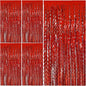 Red Tinsel Foil Fringe Curtains Wavy Backdrop for Parties Sparkle Metallic Wavy Foil Fringe Backdrop Curtain for Party Decorations Photo Booth Props Birthday Graduation Wedding Valentines Decor