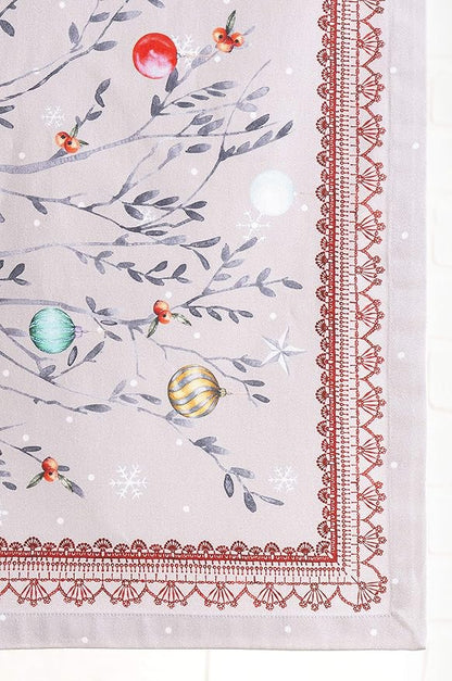 Maison d' Hermine Table Runner 100% Cotton Single Layer Table Runners 90 inches Long for Thanksgiving Christmas Decorations Home Kitchen Dining Party Wedding (Fairy Christmas, 14.5" x 90")