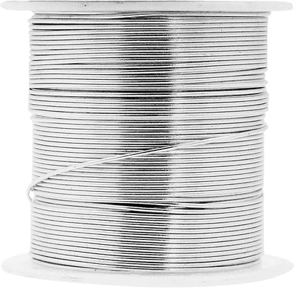Mandala Crafts 20 Gauge Anodized Aluminum Craft Wire for Jewelry Making - 450 FT Colored Flexible Silver Copper True Blue Brown Red Kelly Green Wire - Bendable for Bonsai Armature Crafting Sculpting