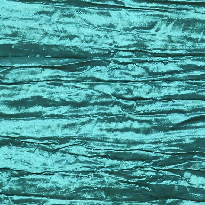 YOUR CHAIR COVERS - 90 x 156 inch Rectangular Crinkle Taffeta Tablecloth - Teal, Rectangle Table Linens for 8 ft Rectangular Tables, Wedding Crushed Table Cloth