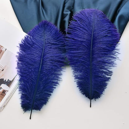 Ballinger Royal Blue Ostrich Feathers - 24Pcs 8-10inch Craft Feathers for Party Centerpieces, Flower Arrangement and Home Decor