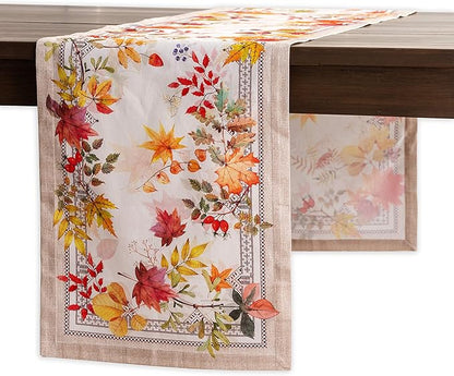 Maison d' Hermine Table Runner 100% Cotton Single Layer Table Runners 90 inches Long for Thanksgiving Christmas Decorations Home Kitchen Dining Party Wedding (Amarante, 14.5" x 90")