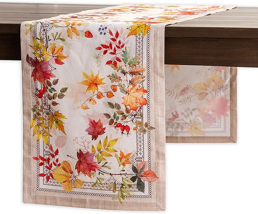 Maison d' Hermine Table Runner 100% Cotton Single Layer Table Runners 36 inches Long for Thanksgiving Christmas Decorations Home Kitchen Dining Party Wedding (Amarante, 14.5" x 36")
