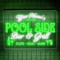 Personalized Pool Side Bar & Grill Neon Sign, Custom LED Name Sign for Backyard, Patio, Outdoor Bar, Tropical Pool Decor, Gift for Summer Fun Lovers