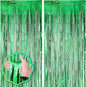 2 Pack Green Foil Fringe Backdrop Curtains, Tinsel Streamers Birthday Party Decorations, Fringe Backdrop for Graduation, Baby Shower, Gender Reveal, Disco Party