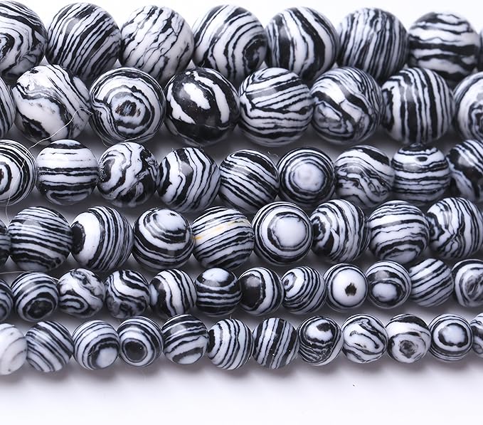 Black Peacock Turquoise Stone Beads Gemstone Round Crystal Energy Jade Beads Stone Beads for Jewelry Making DIY Bracelet Necklace Jewelry Making 1 Strand 15.5inch 60PCS 6MM