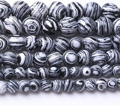 Black Peacock Turquoise Stone Beads Gemstone Round Crystal Energy Jade Beads Stone Beads for Jewelry Making DIY Bracelet Necklace Jewelry Making 1 Strand 15.5inch 45PCS 8MM