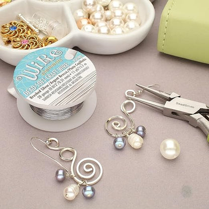 The Beadsmith Wire Elements Craft Wire – Tarnish Resistant, Soft Temper, Round, Brush Silver Color – 0.32mm, 28 Gauge, 15 Yard Spool – Jewelry Making, Wire Wrapping, Floral, & Other DIY Crafts
