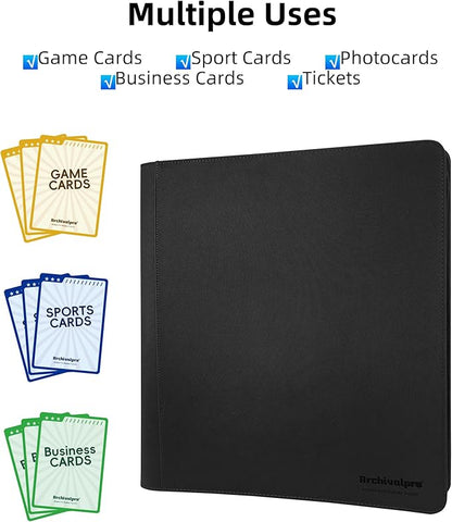20 Pockets Premium Card Binder 1280 Cards Trading Card Binders Side Load Card Storage Display Album(20 Pocket 1280 Card Slot,Black)